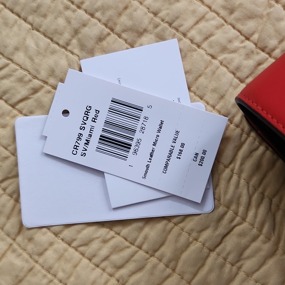 Coach Vibrant Red Leather Wallet NWT - Picture 9 of 9